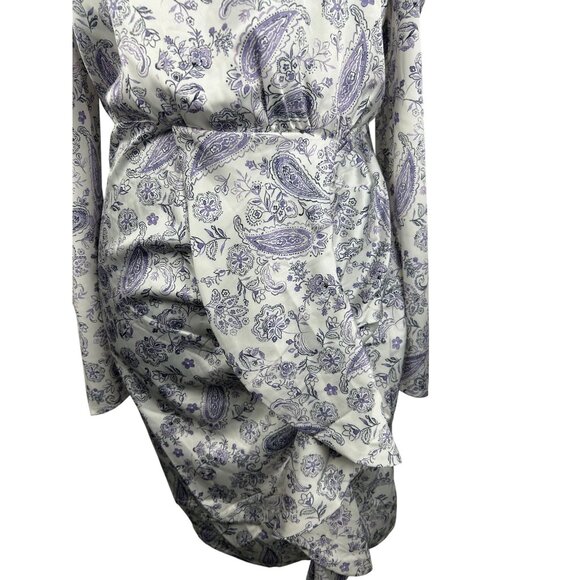 Vici Worth My Time Satin Paisley Ruffle Mini Dress Large NWT - Picture 7 of 15